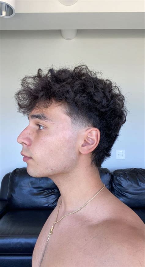 low taper fade mullet curly hair|low taper mullet curly hair men.